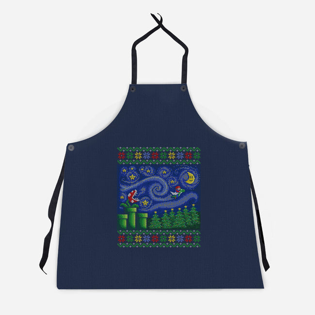 Starry Christmas Flight-Unisex-Kitchen-Apron-kg07