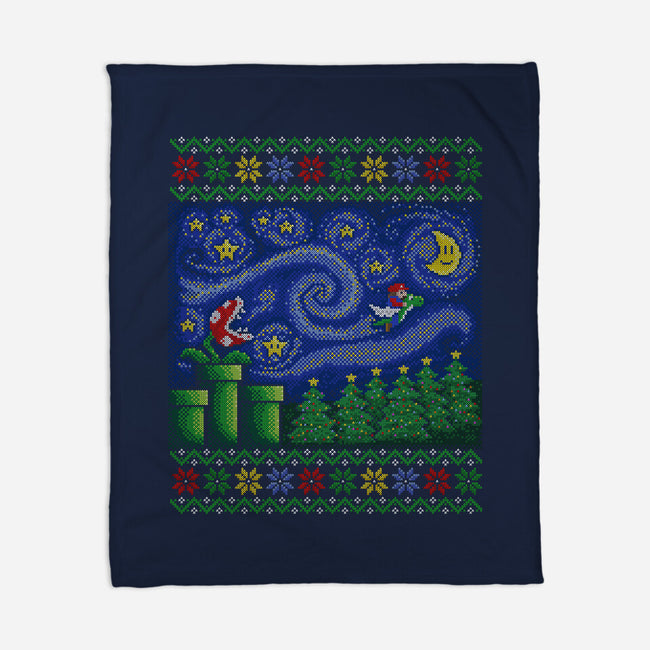 Starry Christmas Flight-None-Fleece-Blanket-kg07