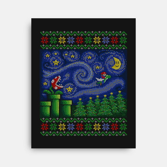 Starry Christmas Flight-None-Stretched-Canvas-kg07