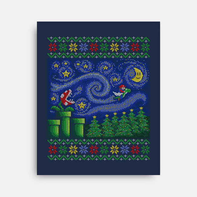 Starry Christmas Flight-None-Stretched-Canvas-kg07