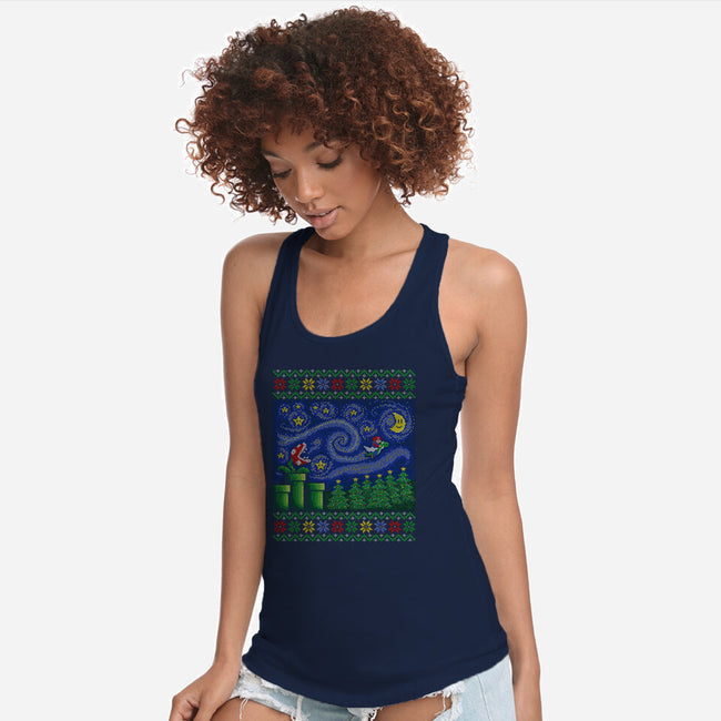 Starry Christmas Flight-Womens-Racerback-Tank-kg07