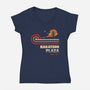 Retro Vintage Nakatomi-Womens-V-Neck-Tee-retrodivision