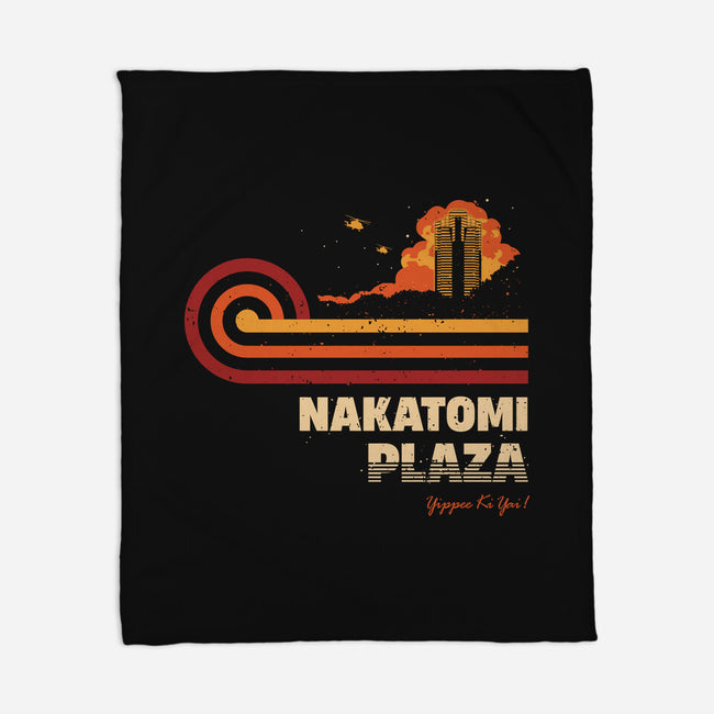 Retro Vintage Nakatomi-None-Fleece-Blanket-retrodivision