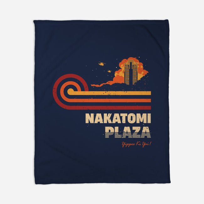 Retro Vintage Nakatomi-None-Fleece-Blanket-retrodivision