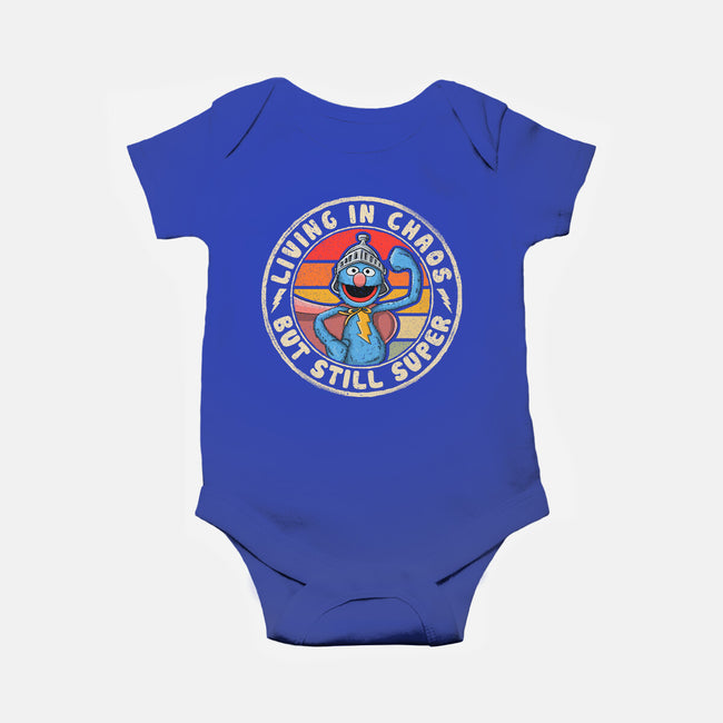 Living In Chaos But Still Super-Baby-Basic-Onesie-NMdesign