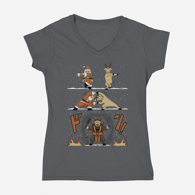 Christmas Fusion-Womens-V-Neck-Tee-pigboom