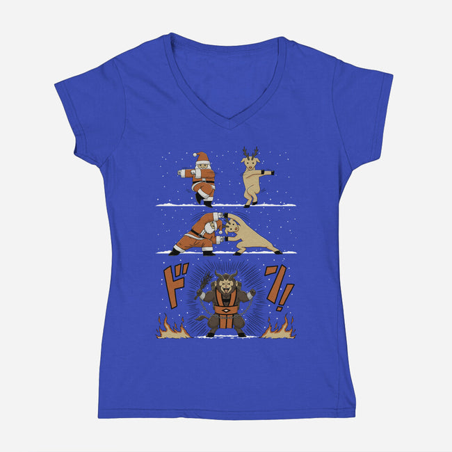 Christmas Fusion-Womens-V-Neck-Tee-pigboom