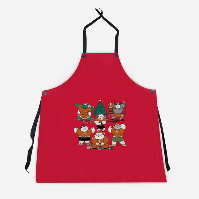 Merry Muscular Christmas-Unisex-Kitchen-Apron-pigboom