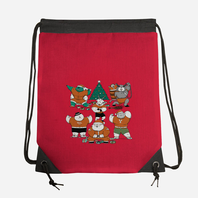 Merry Muscular Christmas-None-Drawstring-Bag-pigboom