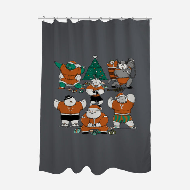 Merry Muscular Christmas-None-Polyester-Shower Curtain-pigboom
