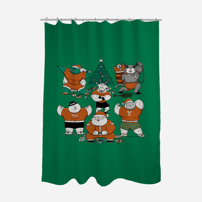 Merry Muscular Christmas-None-Polyester-Shower Curtain-pigboom