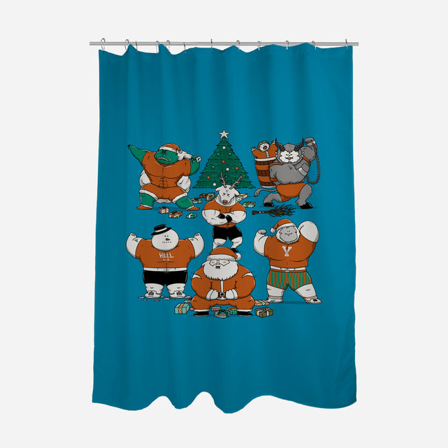 Merry Muscular Christmas-None-Polyester-Shower Curtain-pigboom