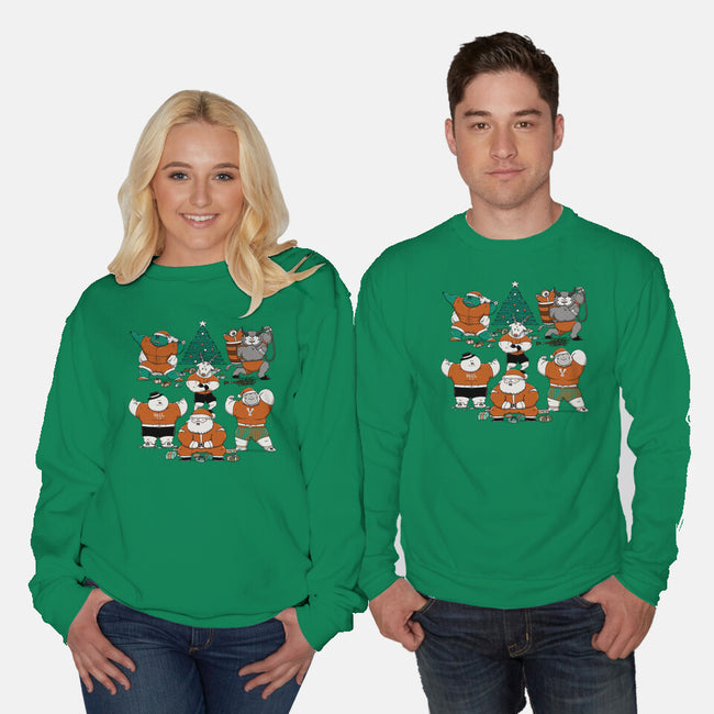 Merry Muscular Christmas-Unisex-Crew Neck-Sweatshirt-pigboom
