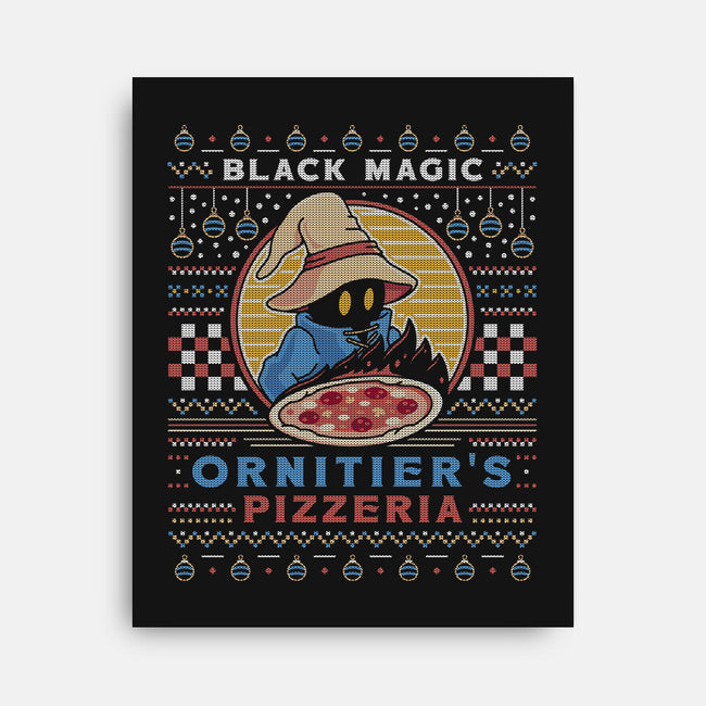 Ornitier Pizzeria Ugly Sweater-None-Stretched-Canvas-LAGELANTEE