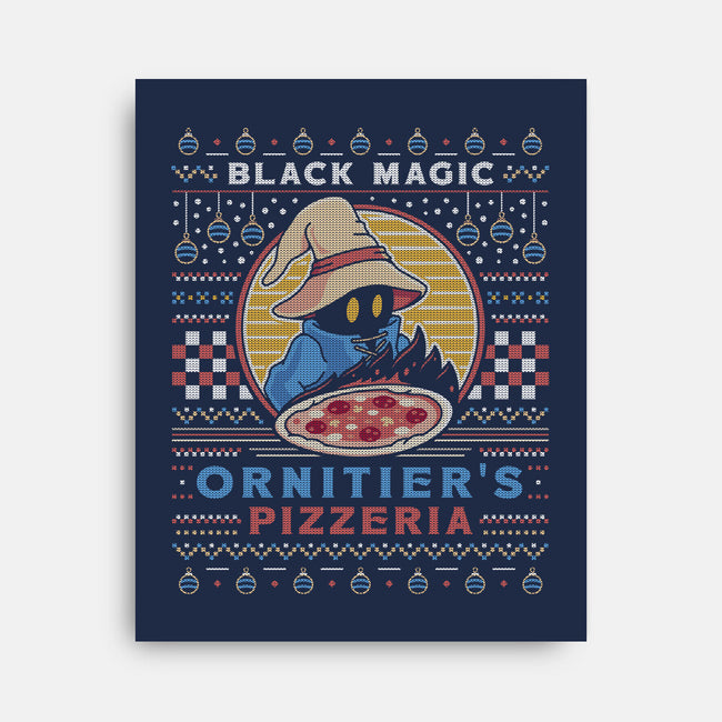 Ornitier Pizzeria Ugly Sweater-None-Stretched-Canvas-LAGELANTEE