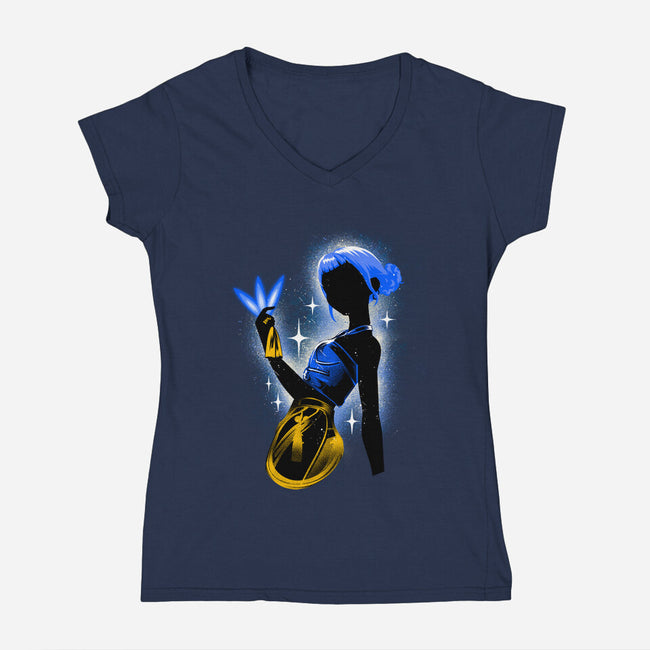 Zoey Shadow-Womens-V-Neck-Tee-hypertwenty