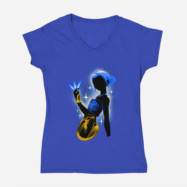 Zoey Shadow-Womens-V-Neck-Tee-hypertwenty