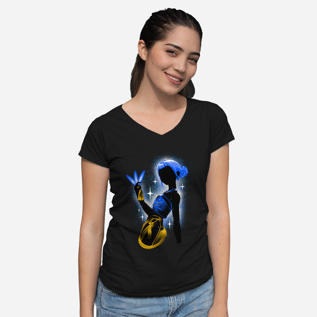 Zoey Shadow-Womens-V-Neck-Tee-hypertwenty