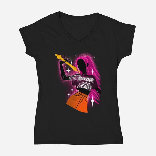 Mira Shadow-Womens-V-Neck-Tee-hypertwenty
