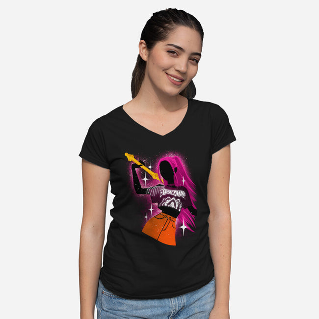 Mira Shadow-Womens-V-Neck-Tee-hypertwenty