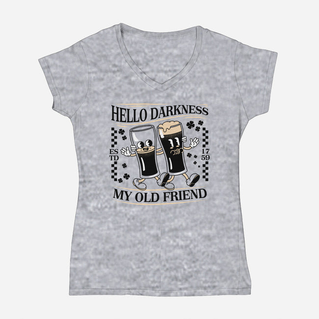 Hello Darkness-Womens-V-Neck-Tee-rocketman_art