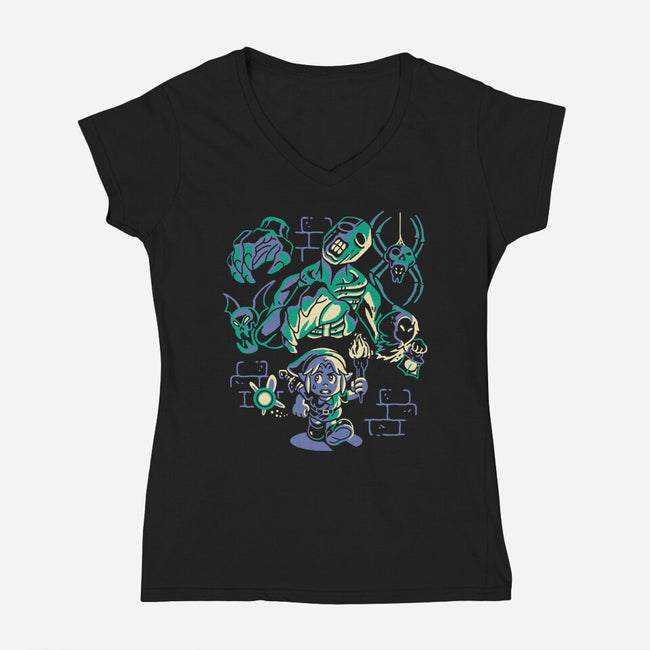 Well Of Despair-Womens-V-Neck-Tee-Henrique Torres