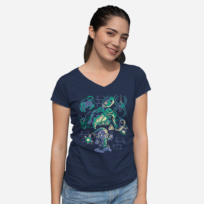 Well Of Despair-Womens-V-Neck-Tee-Henrique Torres