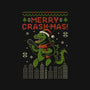 Christmas Godzilla-Womens-Basic-Tee-erion_designs