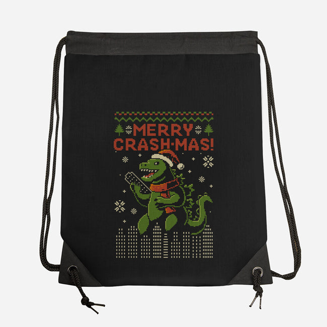 Christmas Godzilla-None-Drawstring-Bag-erion_designs
