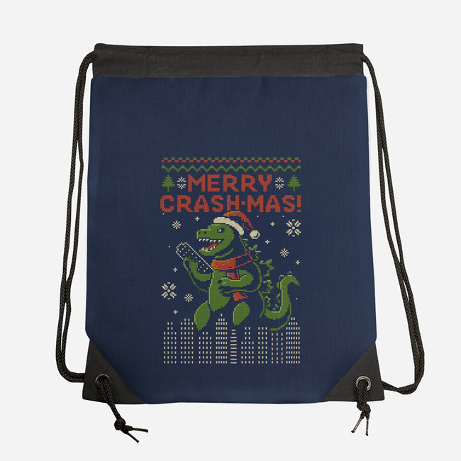 Christmas Godzilla-None-Drawstring-Bag-erion_designs