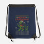 Christmas Godzilla-None-Drawstring-Bag-erion_designs