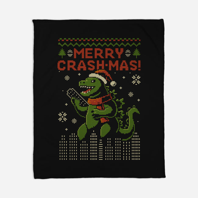 Christmas Godzilla-None-Fleece-Blanket-erion_designs