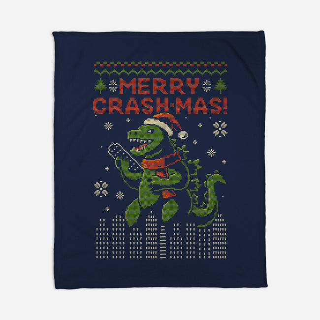 Christmas Godzilla-None-Fleece-Blanket-erion_designs