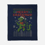 Christmas Godzilla-None-Fleece-Blanket-erion_designs