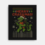 Christmas Godzilla-None-Stretched-Canvas-erion_designs