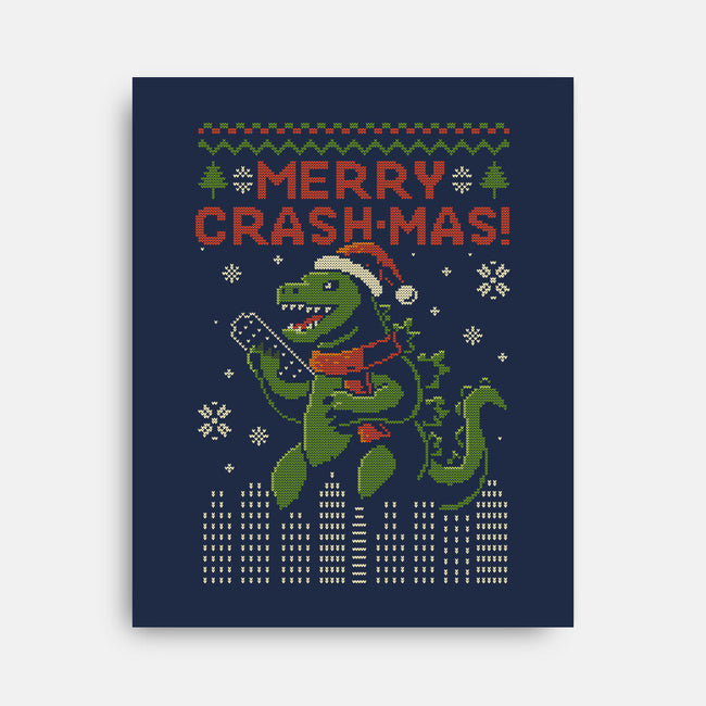 Christmas Godzilla-None-Stretched-Canvas-erion_designs
