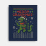 Christmas Godzilla-None-Stretched-Canvas-erion_designs