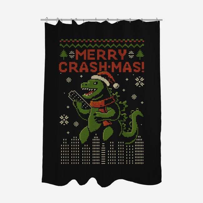 Christmas Godzilla-None-Polyester-Shower Curtain-erion_designs