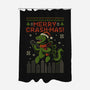 Christmas Godzilla-None-Polyester-Shower Curtain-erion_designs