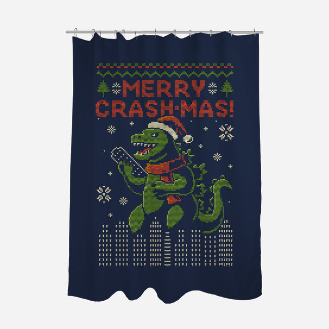 Christmas Godzilla-None-Polyester-Shower Curtain-erion_designs