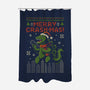 Christmas Godzilla-None-Polyester-Shower Curtain-erion_designs