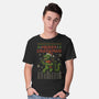 Christmas Godzilla-Mens-Basic-Tee-erion_designs