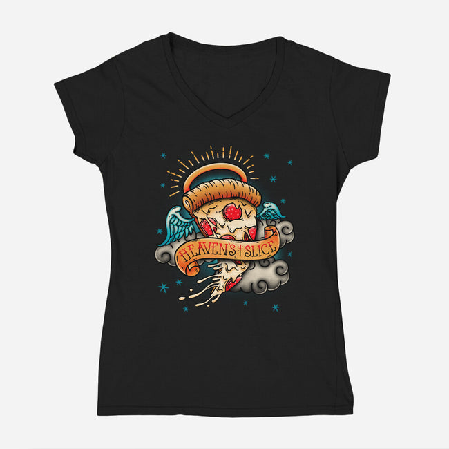 Heaven's Slice-Womens-V-Neck-Tee-Getsousa!