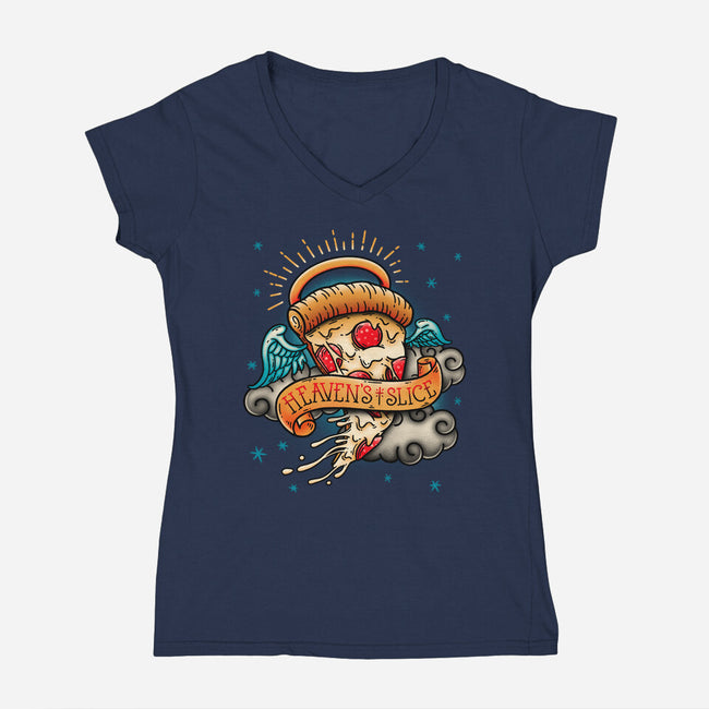 Heaven's Slice-Womens-V-Neck-Tee-Getsousa!
