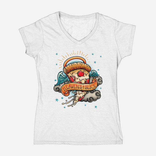 Heaven's Slice-Womens-V-Neck-Tee-Getsousa!