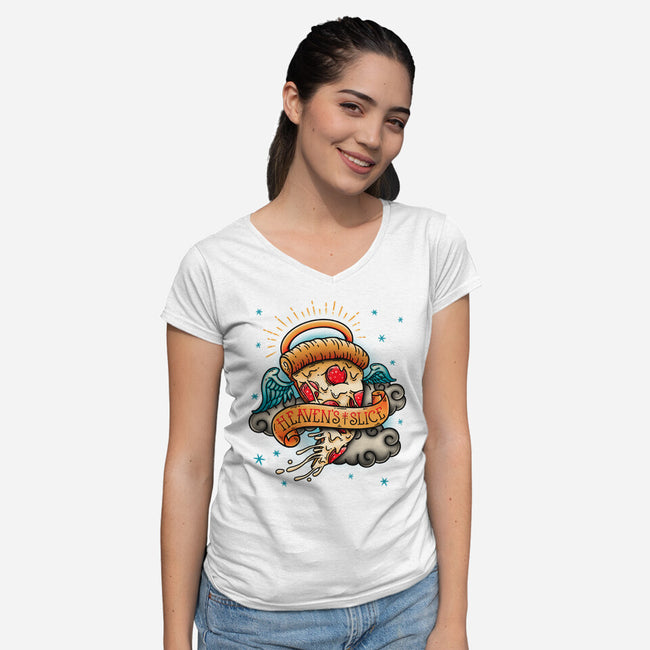 Heaven's Slice-Womens-V-Neck-Tee-Getsousa!