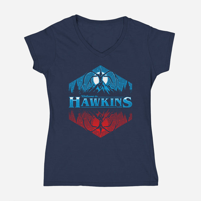 Hawkins 1983-Womens-V-Neck-Tee-StudioM6