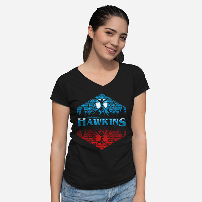 Hawkins 1983-Womens-V-Neck-Tee-StudioM6