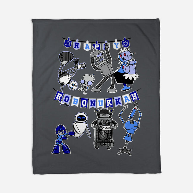Happy Robonukkah-None-Fleece-Blanket-SeamusAran
