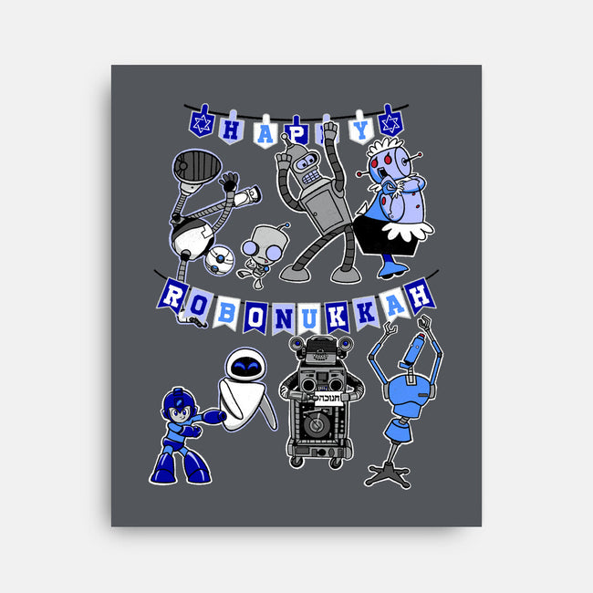 Happy Robonukkah-None-Stretched-Canvas-SeamusAran